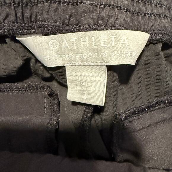 Athleta Textured Brooklyn Jogger Pants Black Size 2 Womens Casual Travel Comfort - Picture 7 of 10
